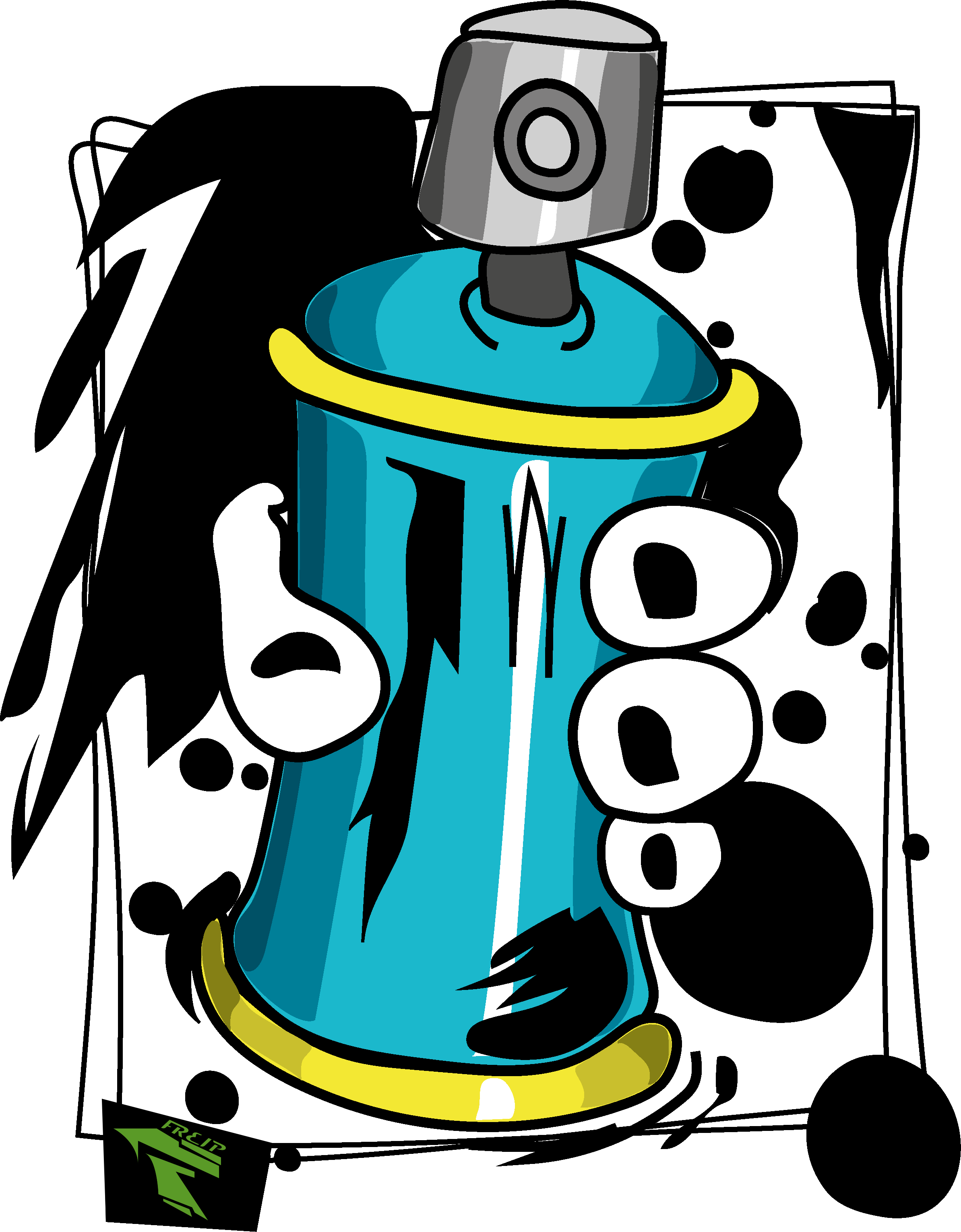 Design FREIP — Spray Can, arte urbana su t-shirt